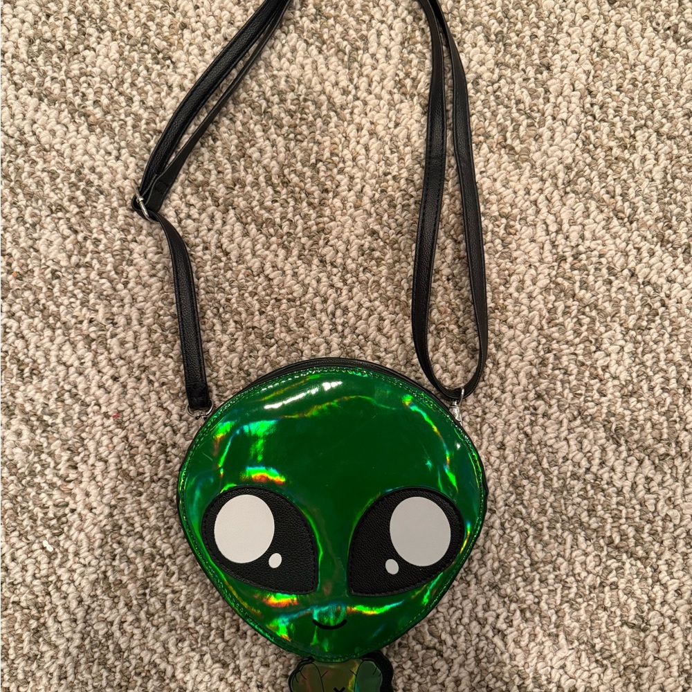 Alien Design Green Crossbody Bag